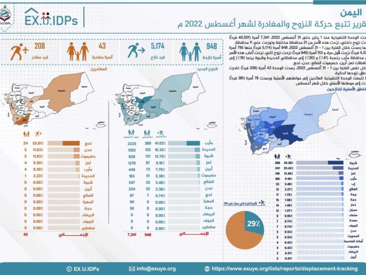 تقرير تتبع النزوح أغسطس 2022