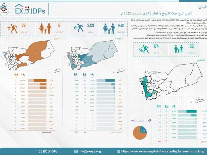 تقرير تتبع النزوح ديسمبر 2022: 9731 أسرة خلال العام الماضي
